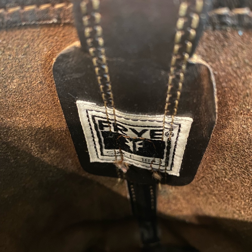 Frye Brown Leather Harness Heeled Boots - Picture 7 of 10